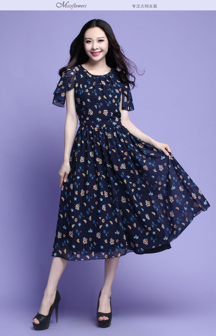 C.o.d. 2015 Summer new stylish casual temperament classic thick MM heavy code code chiffon dresses summer large floral skirt black skirt XL Photo, prices, brand platters! The elections are supplied in the national character of distribution, so action, buy now enjoy more preferential! As soon as possible.