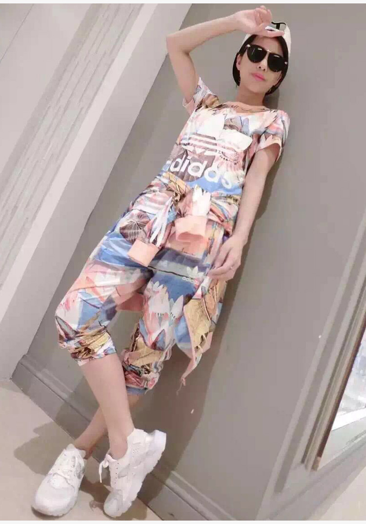 香情姿2015秋季新款印花潮女装 运动休闲三件套 酒红色 M