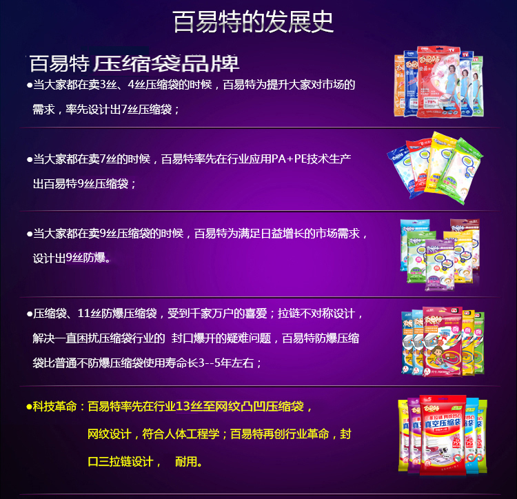 百易特压缩袋加厚13丝防漏气棉被衣物收纳套餐 4特大4大3中送电泵