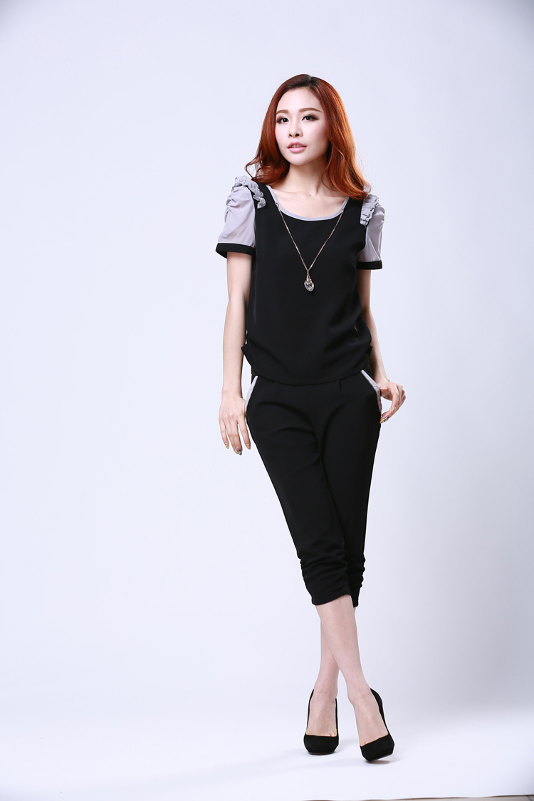 More than up to the 2015 summer new, larger female stylish casual short-sleeve T-shirt 7 pants girls thick mm two-piece black XXXL pictures, price, brand platters! Elections are good character, the national distribution, so why buy now enjoy more preferential! Health