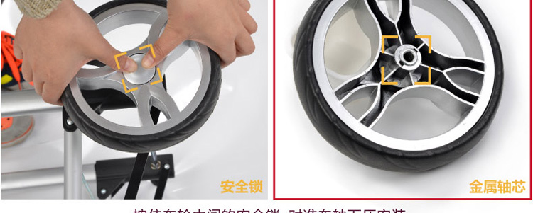 致丽生活 购物车买菜车小拉车爬楼折叠便携拉杆车铝合金手推行李车老年手拉车小拖车 大号/咖啡色 S35购物车
