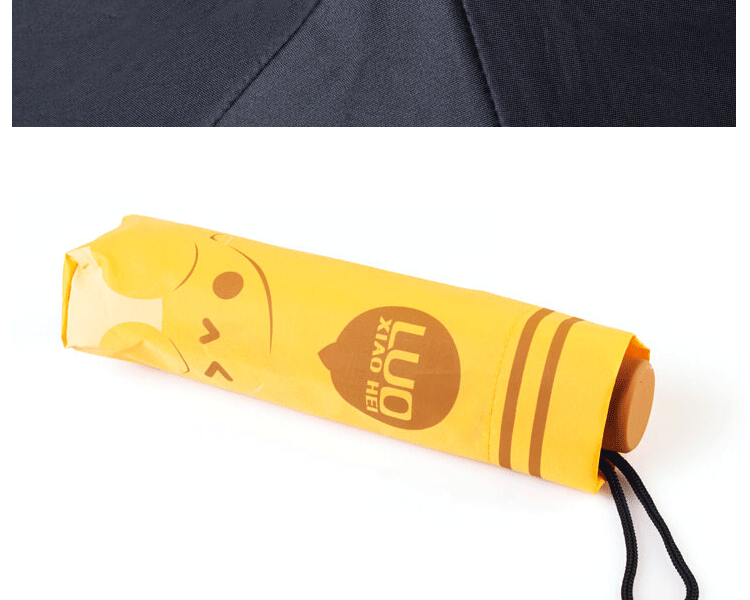 创意卡通雨伞 防晒紫外线太阳伞 便携三折晴雨伞 双层晴雨伞-罗小黑
