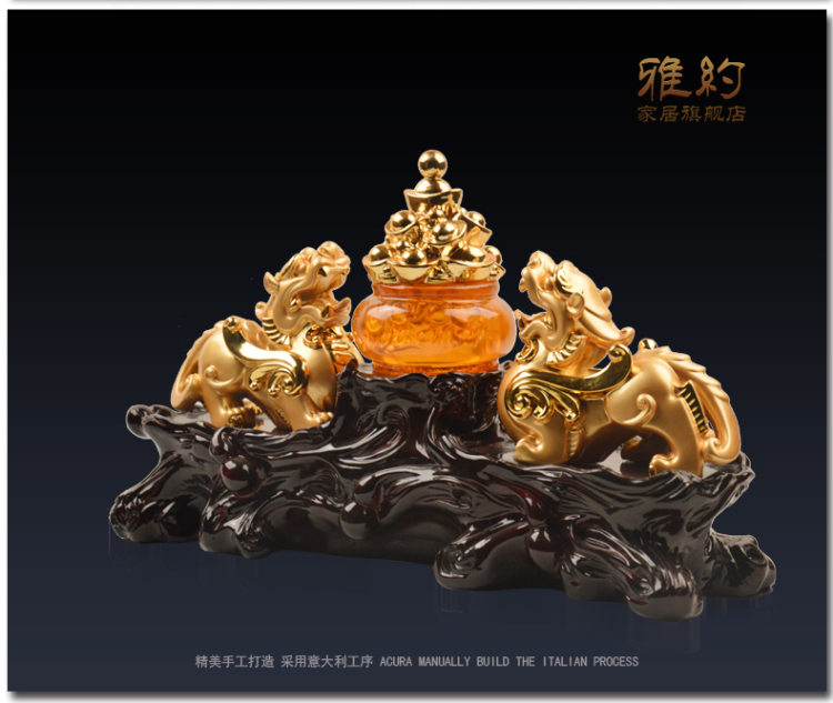 
                                        貔貅摆件一对大号聚宝盆开业礼品财源广进家居饰品客厅摆设工艺品 小号财源广进(橙色)                