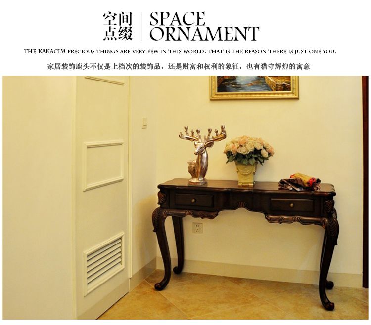 
                                        豪斯特丽（HOSTLY） 鹿首烛台摆件 美式乡村风格装饰品 装饰摆件发财有鹿 一鹿光明 鹿头烛台                
