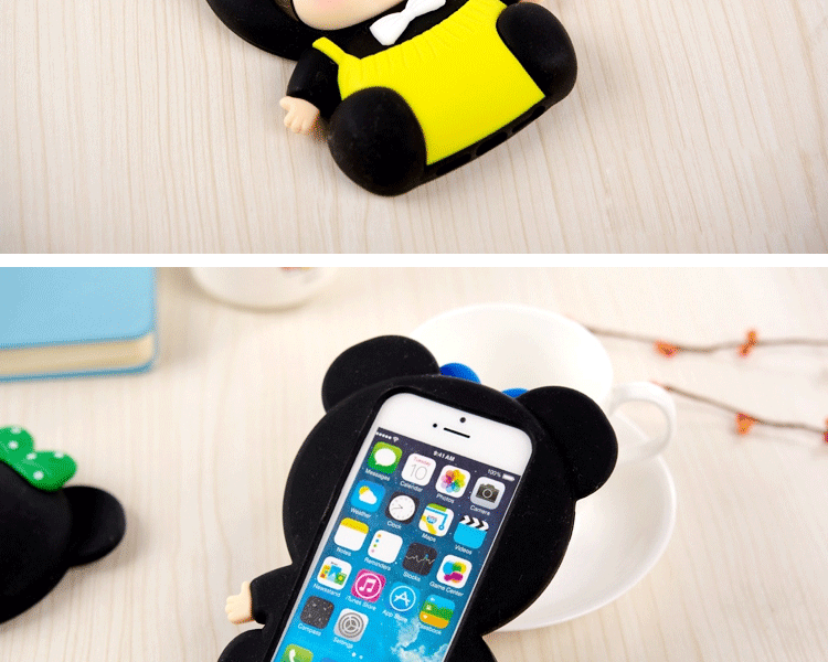 
                                        微品多 苹果6手机壳 iPhone6/6s/6plus/6splus 5s蒙奇奇全包硅胶套 红色 i6plus                