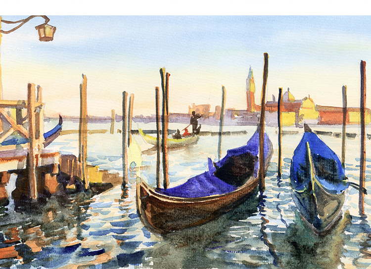 
                                        墙蛙wallwa 绚丽色彩 新中式客厅装饰画简约书房墙壁画风景挂画火焰花园 BEF款三幅一套 外框尺寸48*68cm                
