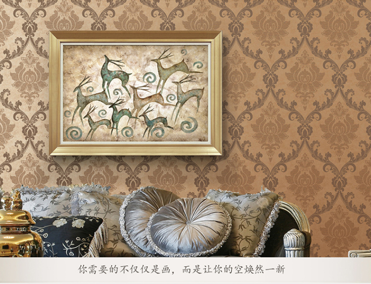 梵格 客厅装饰画现代简约餐厅挂画玄关画背景墙画欧式壁画油画 香槟色VCK011 120*80