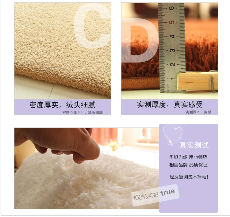 
                                        客厅地毯现代时尚简约沙发茶几大地毯地垫加厚丝毛绒地毯定制 咖啡色 200X300CM                