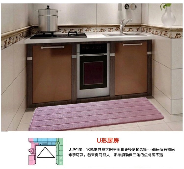 
                                        华旭吸水地垫进门垫子 厨房地垫长条 卫生间浴室防滑垫 床边地毯 卡其长 50X160CM加长版                