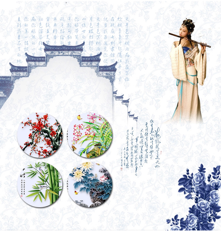 
                                        满天礼（mantianli） 5D魔方钻石画钻石绣新款客厅点钻贴钻花草系列梅兰竹菊四联画 【四个一套】40*40cm                