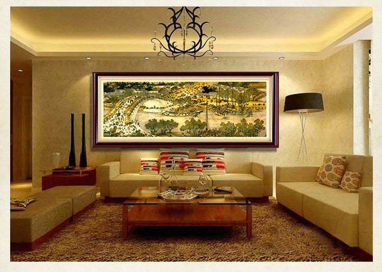 
                                                                                2022新款清明上河图手工绣品5D钻石画满钻客厅水钻画点钻粘钻贴钻十字绣贴画粘贴画砖石秀卧室餐厅风景 高端方钻(满钻) 背景全贴(228*81厘米)多送九宫钻石盒                