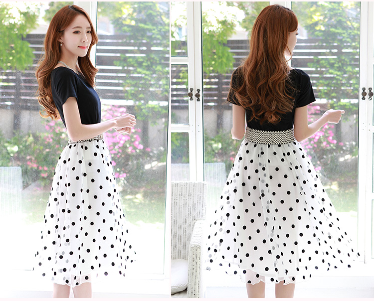 C.o.d. 2015 Summer new stylish Korean version of Word SENSE Neck short-sleeve knitting stitching OSCE root yarn wave point bon bon temperament video thin dresses White XXL picture, prices, brand platters! The elections are supplied in the national character of distribution, so action, buy now enjoy more preferential! As soon as possible.