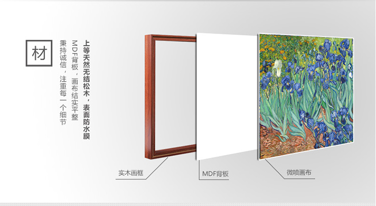 
                                        格丽油画 现代欧式家居客厅餐厅卧室书房装饰画 背景墙壁画挂画 名家名画梵高星夜和鸢尾花 单幅星夜 80*100cm                