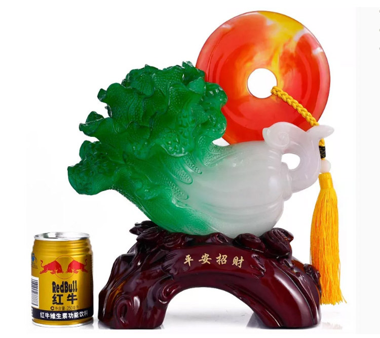 聚善缘 平安招财家居装饰白菜摆件 乔迁开业礼品 新房装饰用品 办公室创意摆件