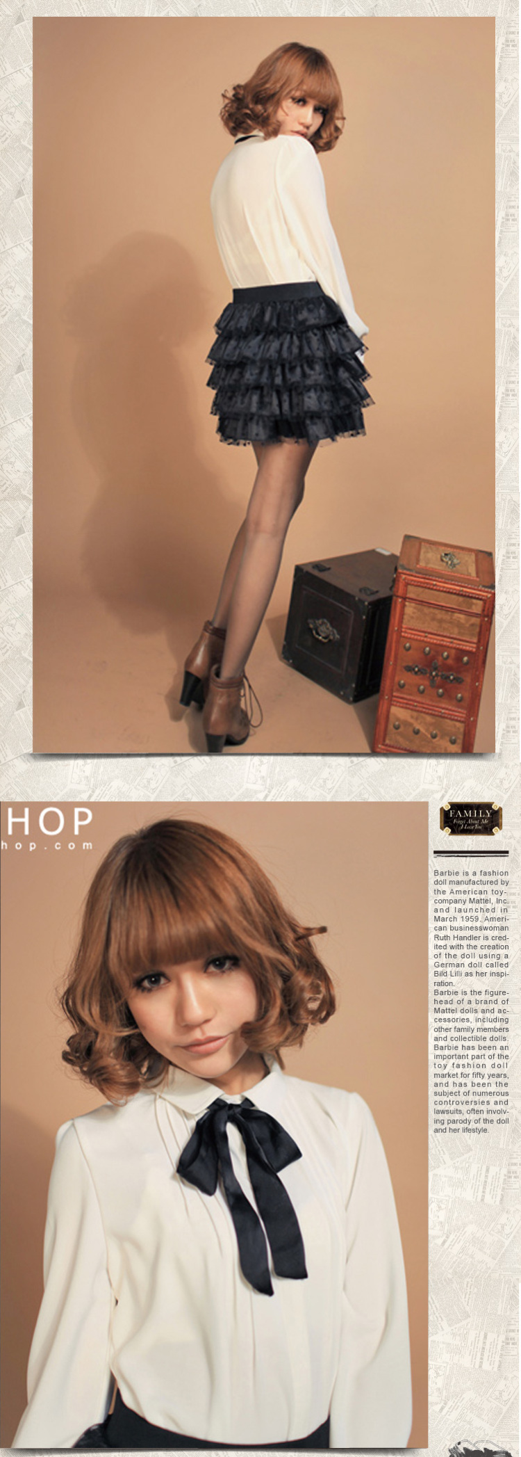 CiciShop2015秋冬小清新百搭甜美蝴蝶结长袖雪纺打底衬衫7910 白色 S