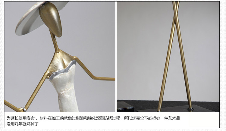 
                                                            正想 贝壳女郎欧式家居手工艺品摆件装饰品办公室桌面铁艺人物红酒架摆件创意摆设情人节礼物 C款 22*55cm                