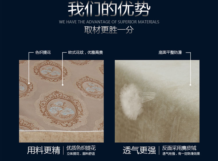 
                                        来茵欧式镜中花简约时尚多色沙发垫巾扶手抱枕套家居布艺 蓝色 60*60扶手巾                