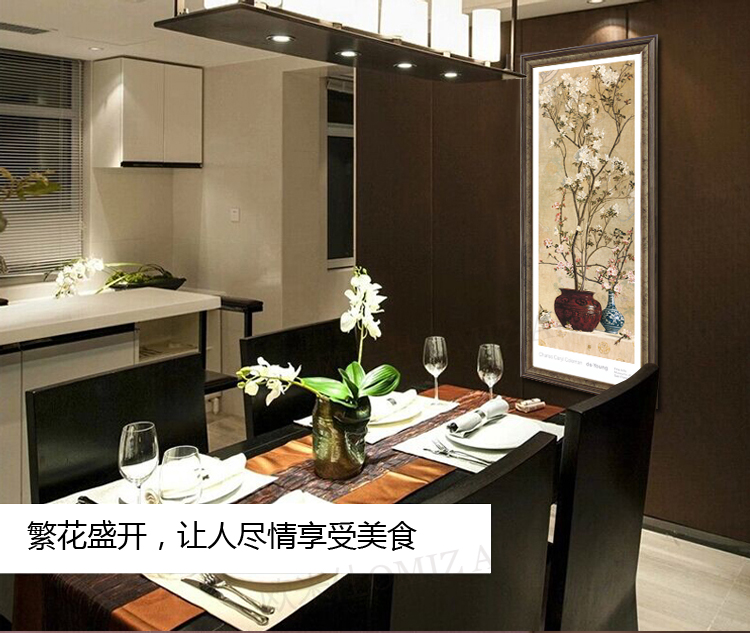 名帛家居 欧美式装饰画 客厅装饰画卧室风景画 玄关挂画 餐厅壁画 花卉有框画书房油画白梅花