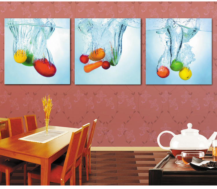 
                                        现代餐厅装饰画简约无框画三联副墙画 深红色-三联副 50cm*50cm                