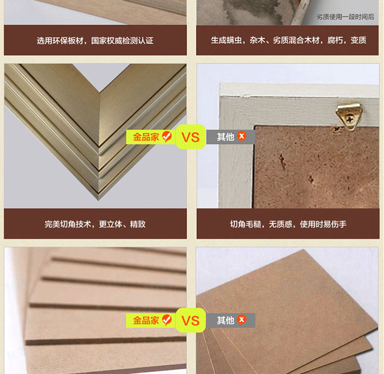 金品家 客厅三联装饰画现代简约玄关沙发背景挂画壁画酒店有框画 A款 60*80cm (25mm厚板)