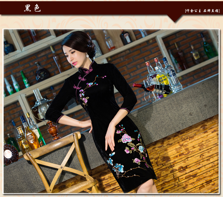 Enear Princess  2015 autumn and winter new moms with Kim scouring pads in the wedding of nostalgia for improved long-sleeved cheongsam dress T8883 wine red XL Photo, prices, brand platters! The elections are supplied in the national character of distribution, so action, buy now enjoy more preferential! As soon as possible.