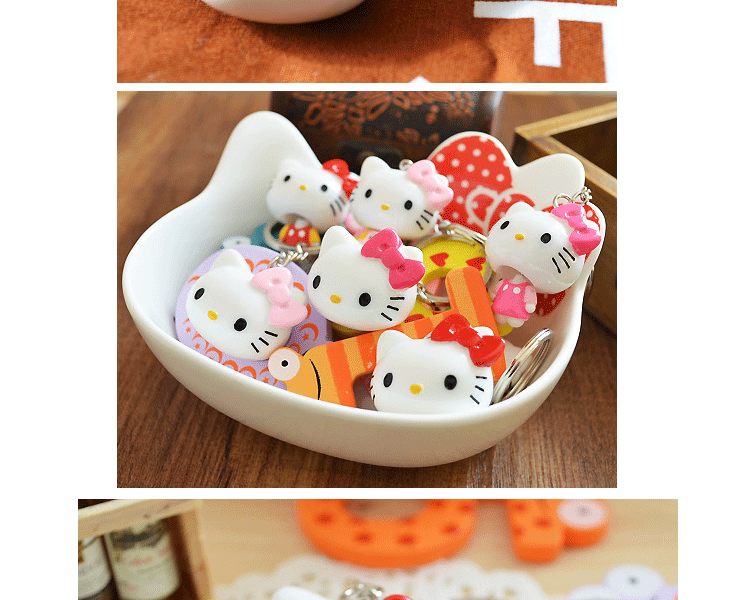HELLO KITTY 精致钥匙扣钥匙链 钥匙挂件 卡通可爱钥匙扣挂饰 玫红全身KT