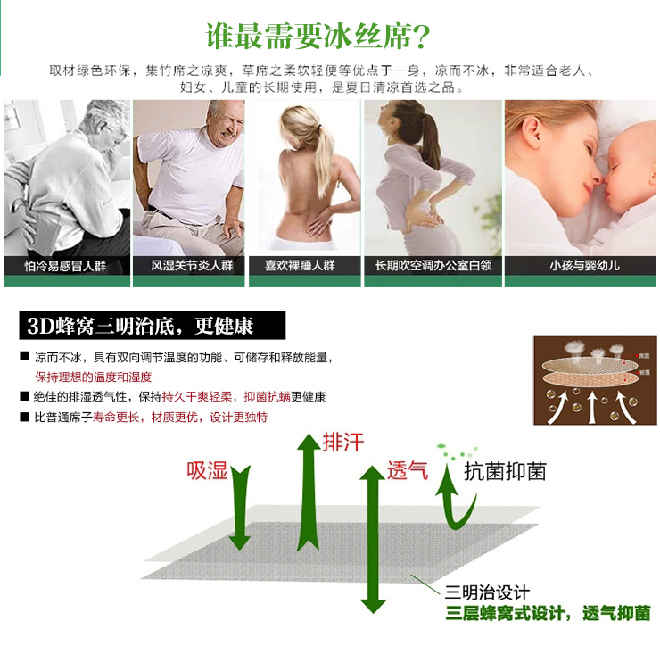 
                                        
                                        意尔嫚床品家纺冰丝席双人提花凉席三件套可折叠藤席子1.5米/1.8米 海棠似锦-蓝 1.8米床一条席子+两个凉枕套                