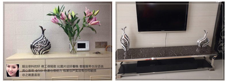 
                                                            微饰界 家居装饰品摆件电视柜花瓶工艺品酒柜玄关陶瓷创意艺术品欧式白条花瓶 白条大号1套                