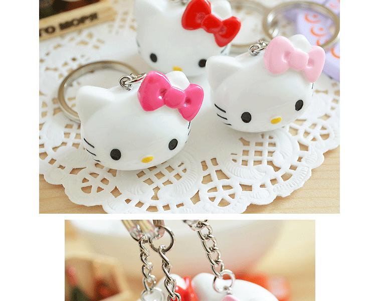 HELLO KITTY 精致钥匙扣钥匙链 钥匙挂件 卡通可爱钥匙扣挂饰 玫红全身KT