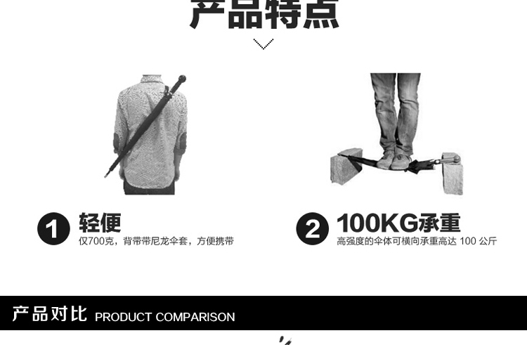 
                                        雨阳洋高档雨伞男士商务伞超大双人晴雨伞黑胶遮阳伞超强防晒金属头雨伞 直柄半自动黑色(三项专利)                