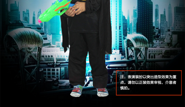 仕彩 复仇者联盟 儿童蝙蝠侠衣服 活动道具 动漫演出服 儿童动漫电影英雄服装 蝙蝠侠套装 L码建议身高120-135CM