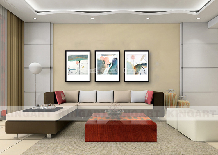 锦艺 新中式装饰画花卉 客厅沙发背景墙画卧室