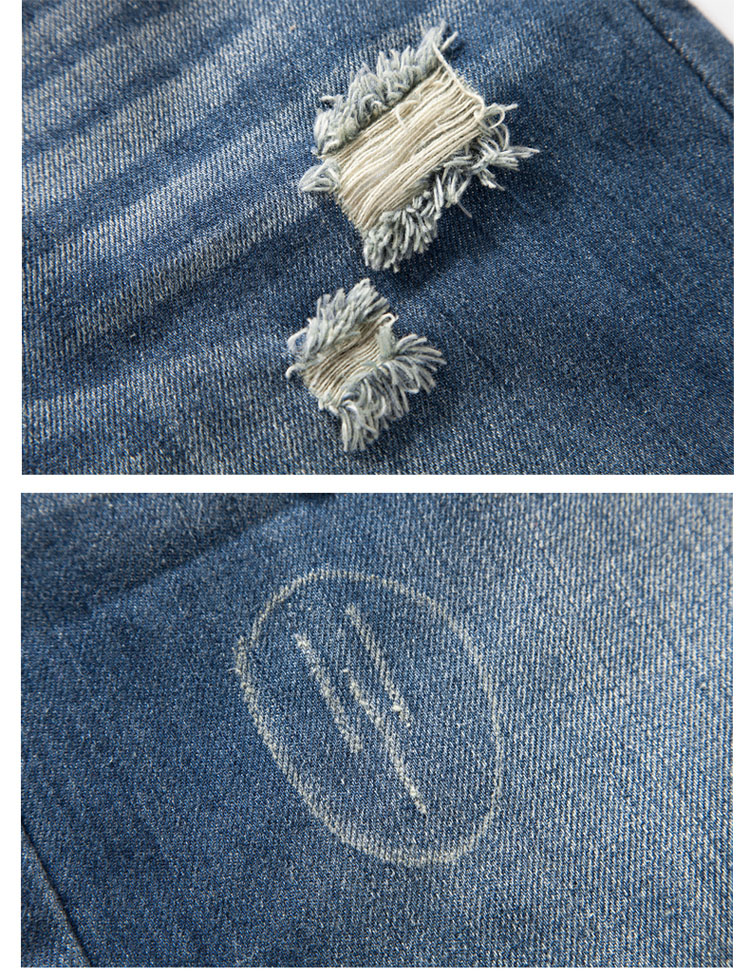 MUGUO 2014夏装新款<em>男士精品大码</em>猫须牛仔