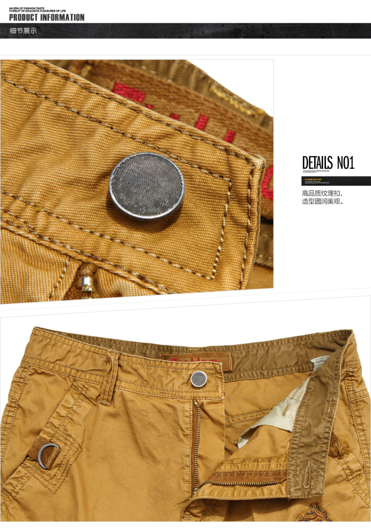 大码<em>军迷</em>短裤男休闲运动纯棉工装男裤夏季多袋