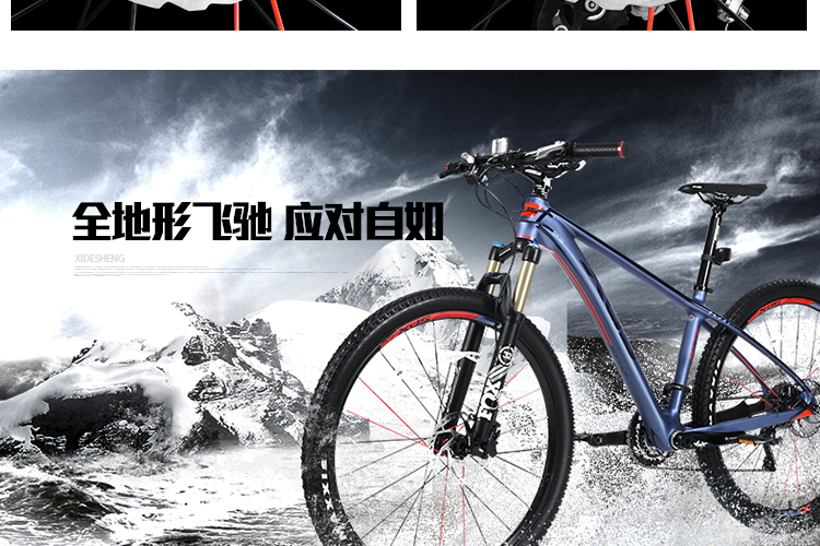进口货自营喜德盛山霸mt3碳纤维山地车专业越野竞赛30速fox气压前叉