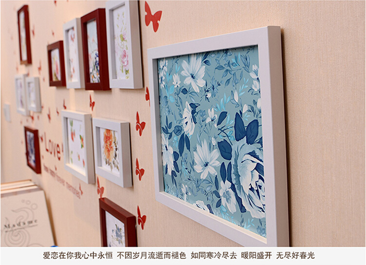 
                                        娜芸 13框相框照片墙组合 创意装饰画相框组合相片墙油画装饰画客厅卧室画 白蓝色                