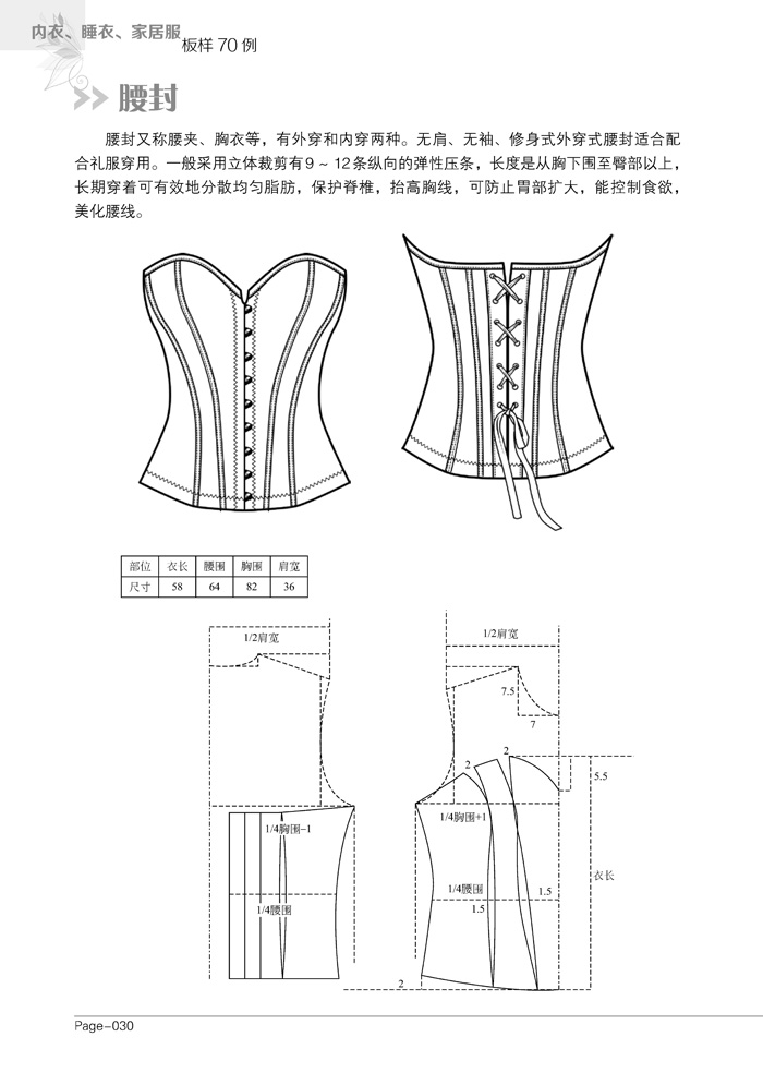 书不仅详细介绍了文胸,内裤,泳衣,睡衣和家居服的打板方法与打板原则