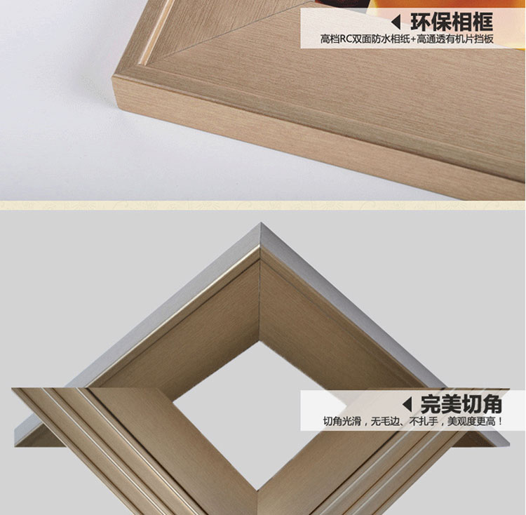 金品家 客厅三联装饰画现代简约玄关沙发背景挂画壁画酒店有框画 A款 60*80cm (25mm厚板)