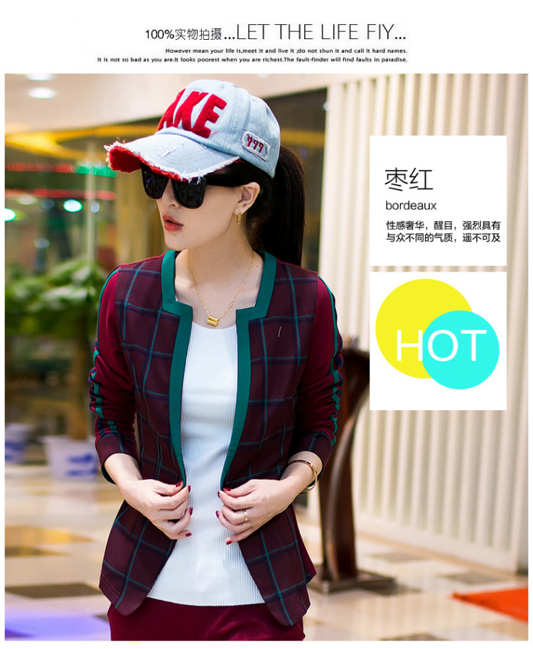 Tianan 2015秋装新款女装  欧美时尚套装女潮气质 运动休闲两件套套装女 红色 L