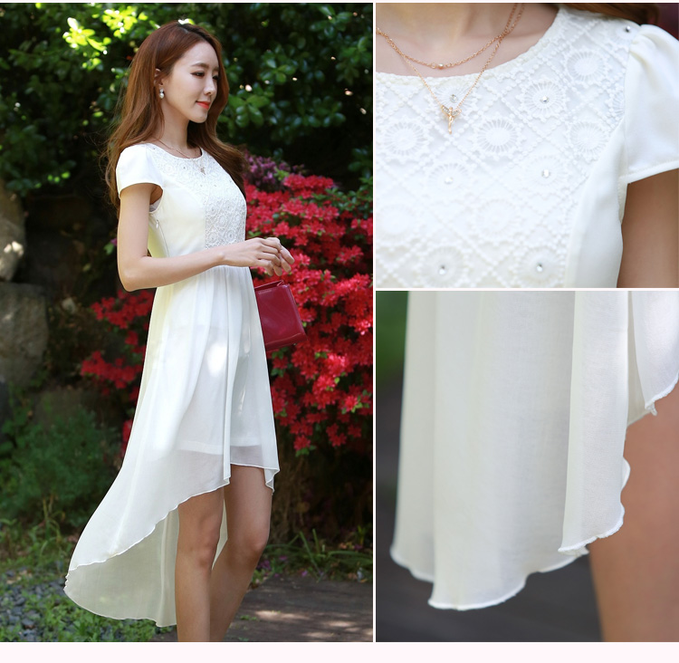 C.o.d. 2015 Summer new stylish look sexy Korean New dovetail skirt long after the former short video thin temperament elegant chiffon lace dresses XXXL black picture, prices, brand platters! The elections are supplied in the national character of distribution, so action, buy now enjoy more preferential! As soon as possible.