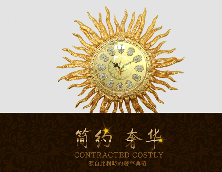 
                                        BRESH 佰芮仕客厅纯铜挂钟 复古别墅装饰铜钟 进口精工机芯静音钟表创意时尚钟表 质保                