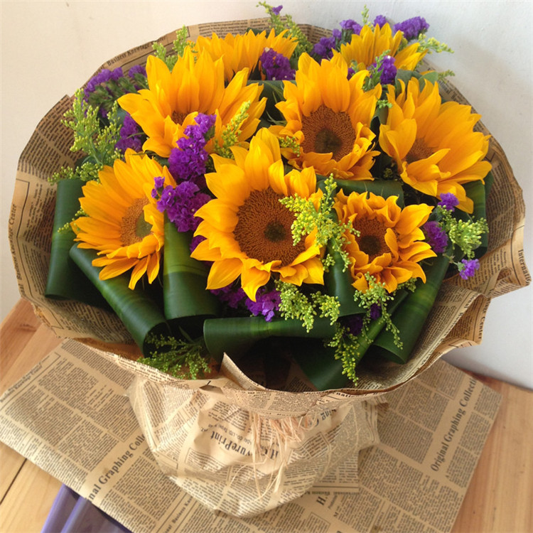 9朵向日葵勿忘我鲜花速递杭州北京上海同城快