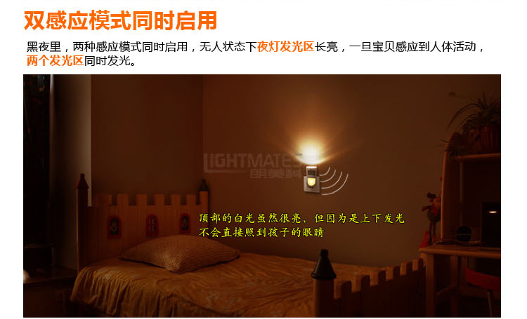 趣玩  LED红外光控充电型挥手感应小夜灯-CL023创意礼品 生日礼物 三八节礼物