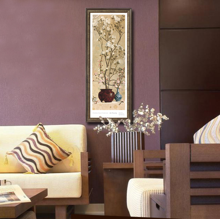 名帛家居 欧美式装饰画 客厅装饰画卧室风景画 玄关挂画 餐厅壁画 花卉有框画书房油画白梅花