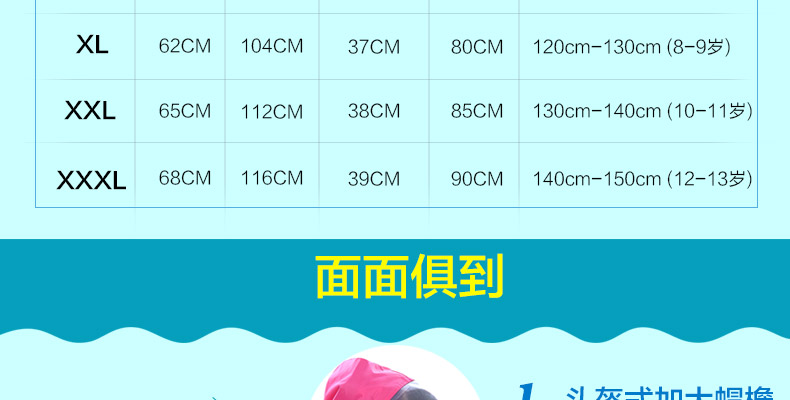 名盛儿童雨衣雨裤套装分体式男童女韩国小学生大帽檐牛津布耐磨面料 名盛蓝精灵套装儿童雨衣 蓝色 XXXL