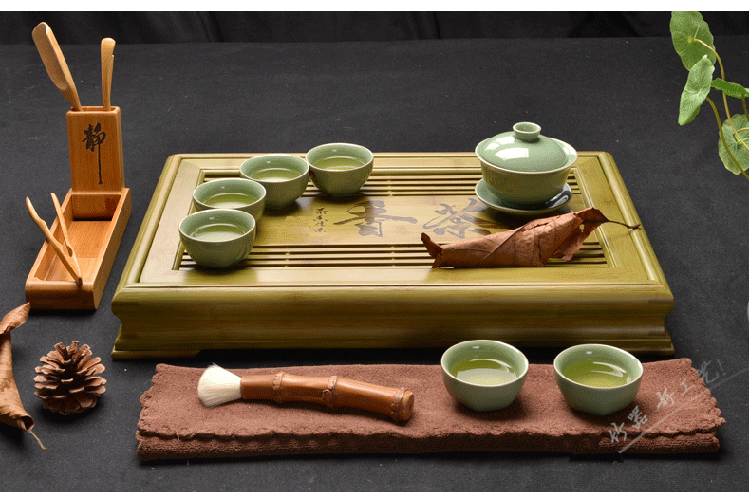 
                                                            祥业 功夫茶具茶盘套装竹茶盘茶托 竹制茶海茶台盛储水式迷你排水式茶托盘大号小号 新款大盛水                