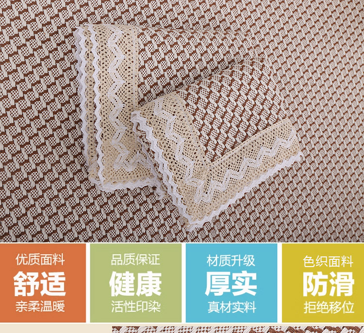 
                                        全棉麻老粗布防滑沙发垫布艺时尚四季坐垫夏季沙发垫 气质棕咖 气质棕咖 90*180cm                