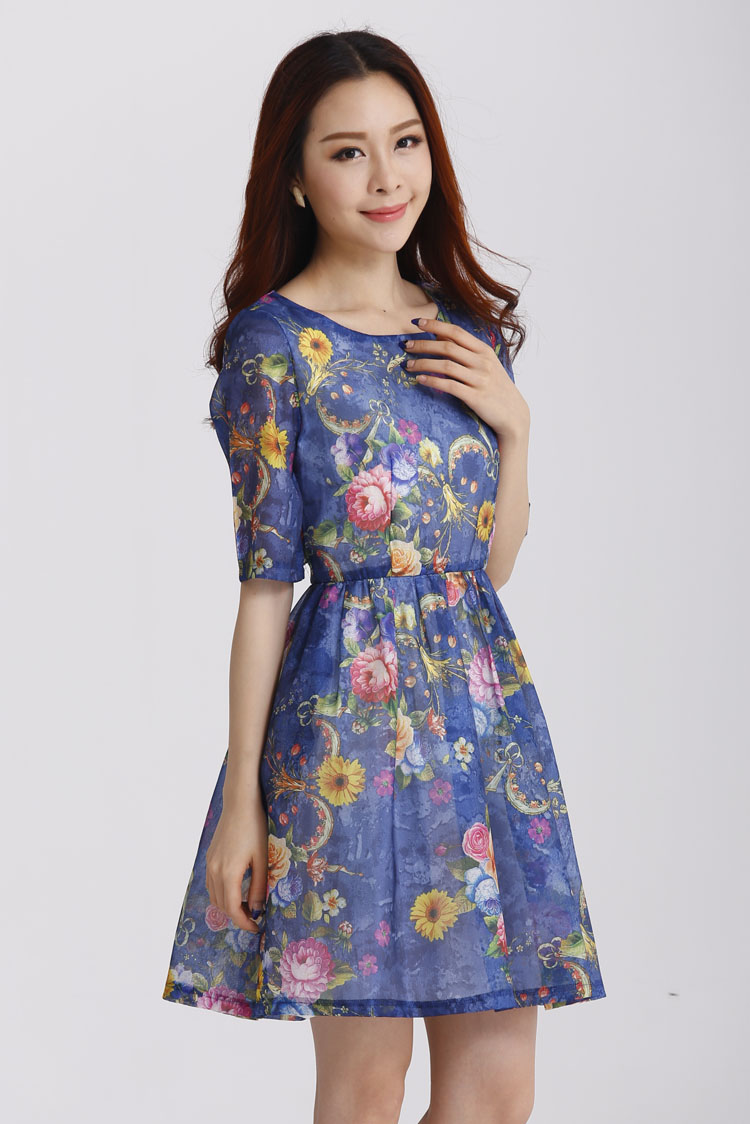 C.o.d. 2015 Summer new stylish casual temperament classic Korean large Fat MM Sau San fifth cuff OSCE root yarn stamp dress gray XL Photo, prices, brand platters! The elections are supplied in the national character of distribution, so action, buy now enjoy more preferential! As soon as possible.