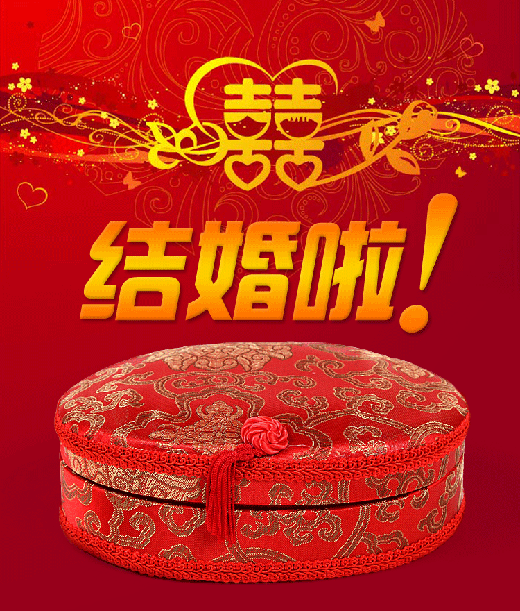 
                                        白领公社 针线盒 2017新款婚庆百宝箱 布艺针线套装 结婚陪嫁用品针线包 粉红色 20*14*6.5cm                