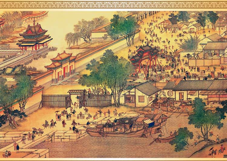 
                                                                                2022新款清明上河图手工绣品5D钻石画满钻客厅水钻画点钻粘钻贴钻十字绣贴画粘贴画砖石秀卧室餐厅风景 高端方钻(满钻) 背景全贴(228*81厘米)多送九宫钻石盒                